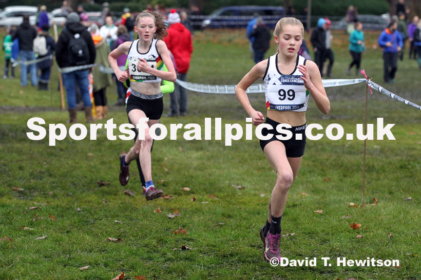 Girls under-13s, 2019 European Cross Country Trials and British Cross Challenge, Sefton Park, Liverpool.  Photo: David T. Hewitson/Sports for All Pics